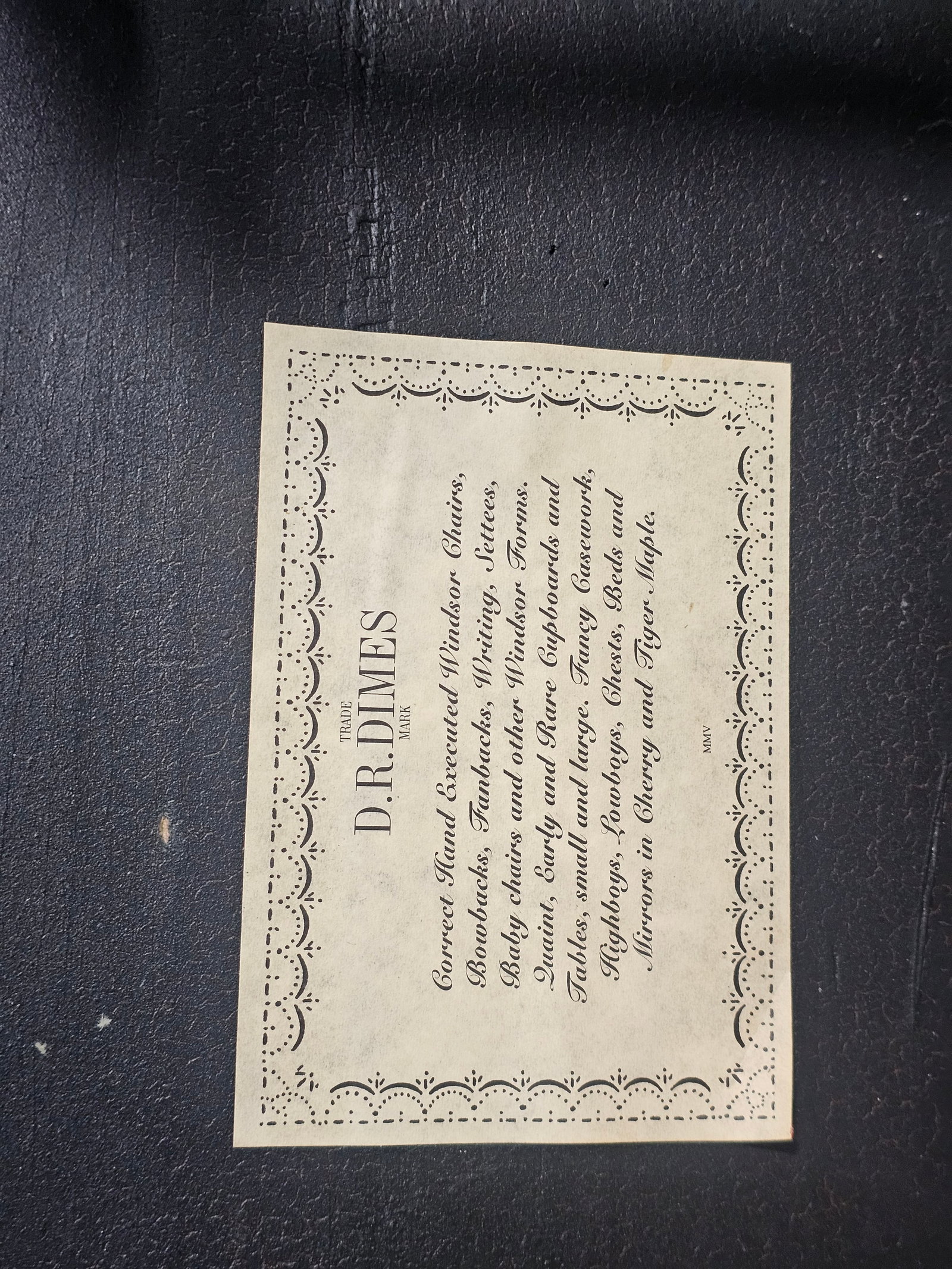 d.r. Dimes Black Fan Back Carved Windsor Arm Chair Bench Made New Hampshire - 11