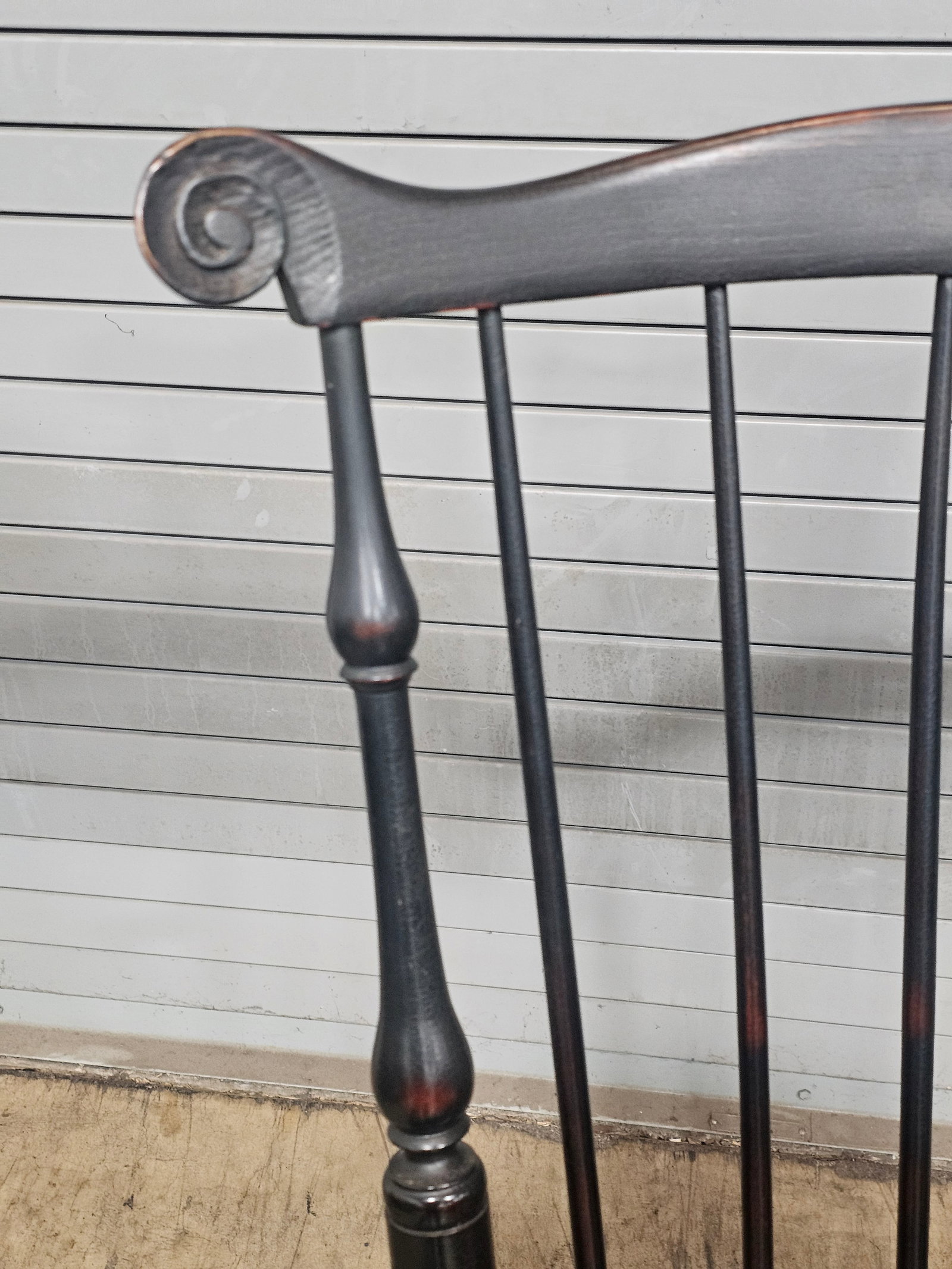 d.r. Dimes Black Fan Back Carved Windsor Arm Chair Bench Made New Hampshire - 4