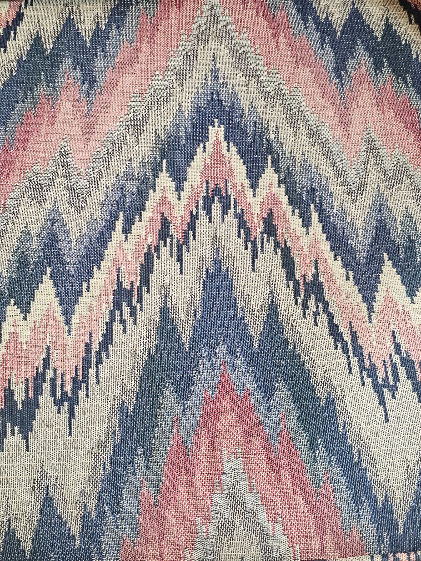 Mahogany Williamsburg Queen Anne Style Wing Back Chair New Flame Stitch Fabric - 9