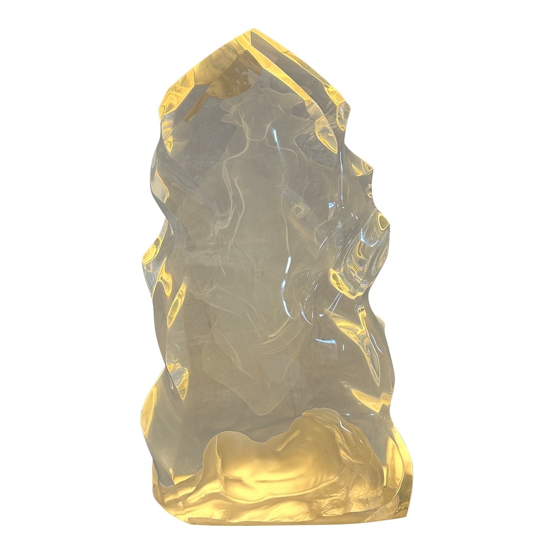 1990s Signed Frederick Hart Acrylic Resin Sculpture Echo of Silence 22": This is an authentic vintage cast acrylic resin sculpture by Frederick Hart, the renowned American sculptor famous for his "Ex Nihilo" tympanum at the Washington National Cathedral. This piece