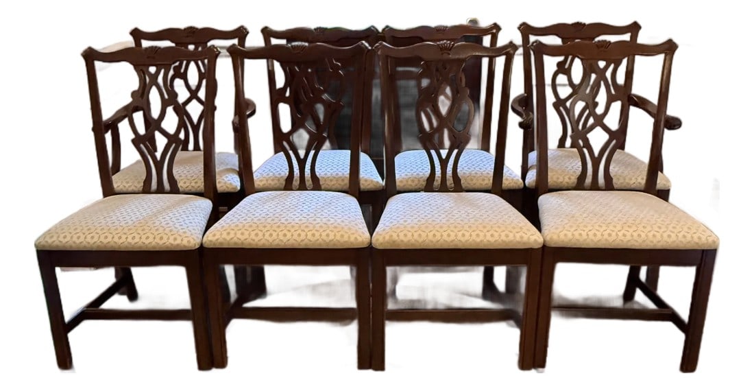 Set of 8 Thomasville Winston Court Chippendale Chairs (1 of 11)