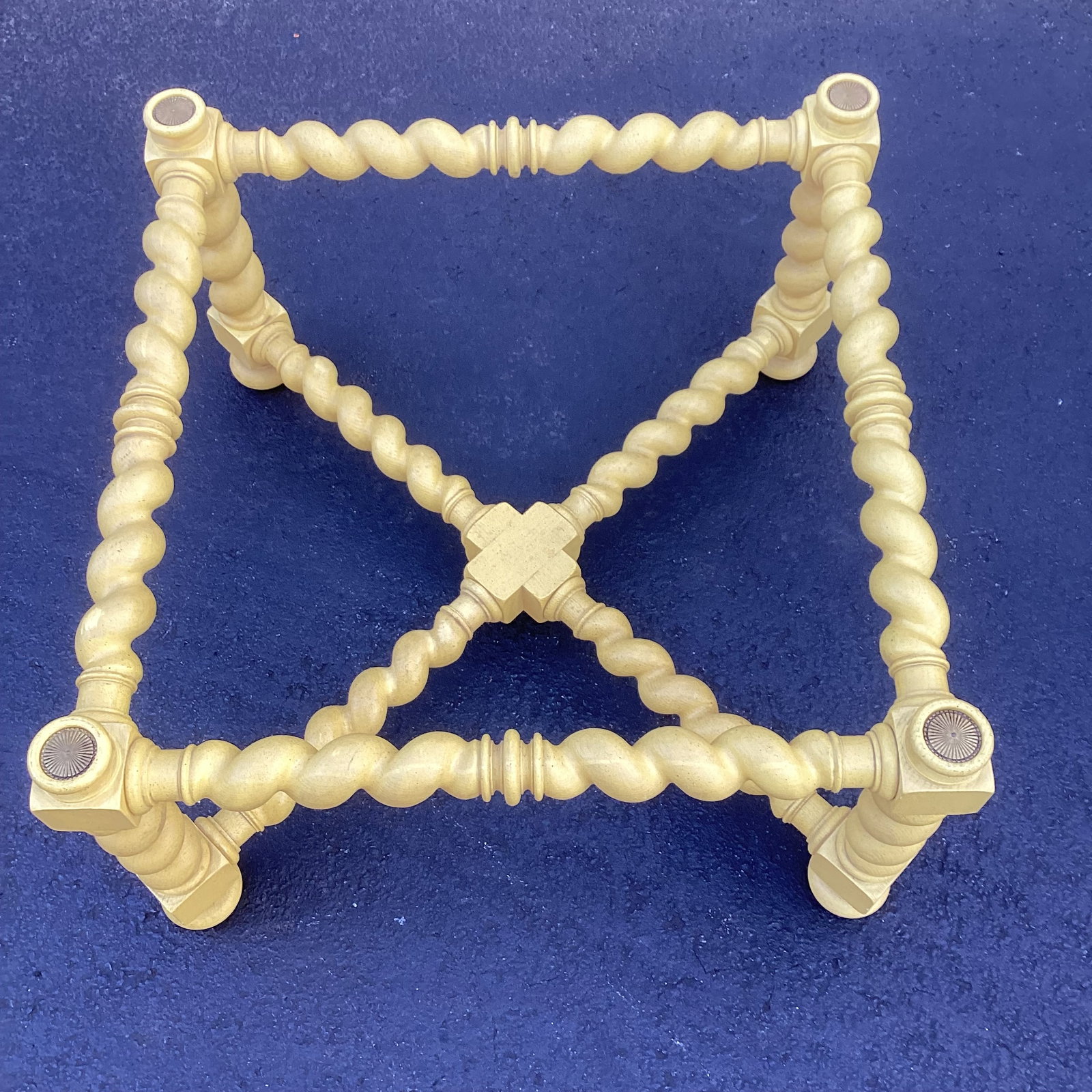 Vintage Baker Furniture Scalloped Golden Yellow Coffee Table With Brass and Glass Top – 44" - 6