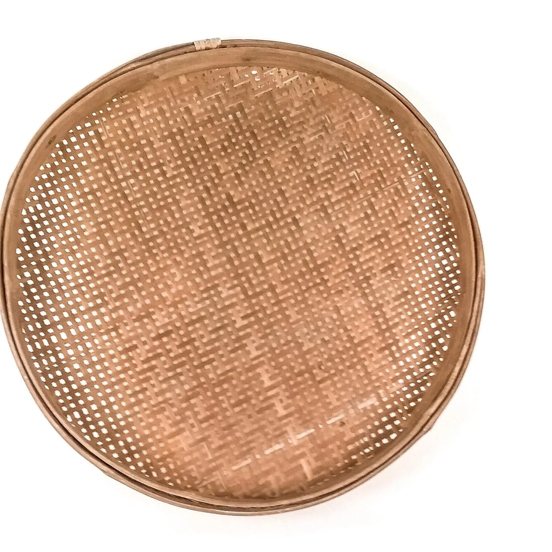 Antique Rattan Woven Basket Lid Wall Art - 5