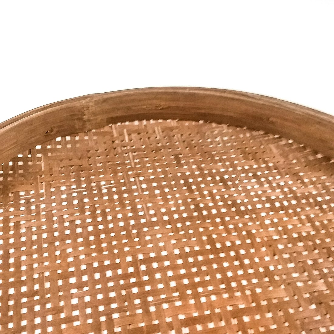 Antique Rattan Woven Basket Lid Wall Art - 6