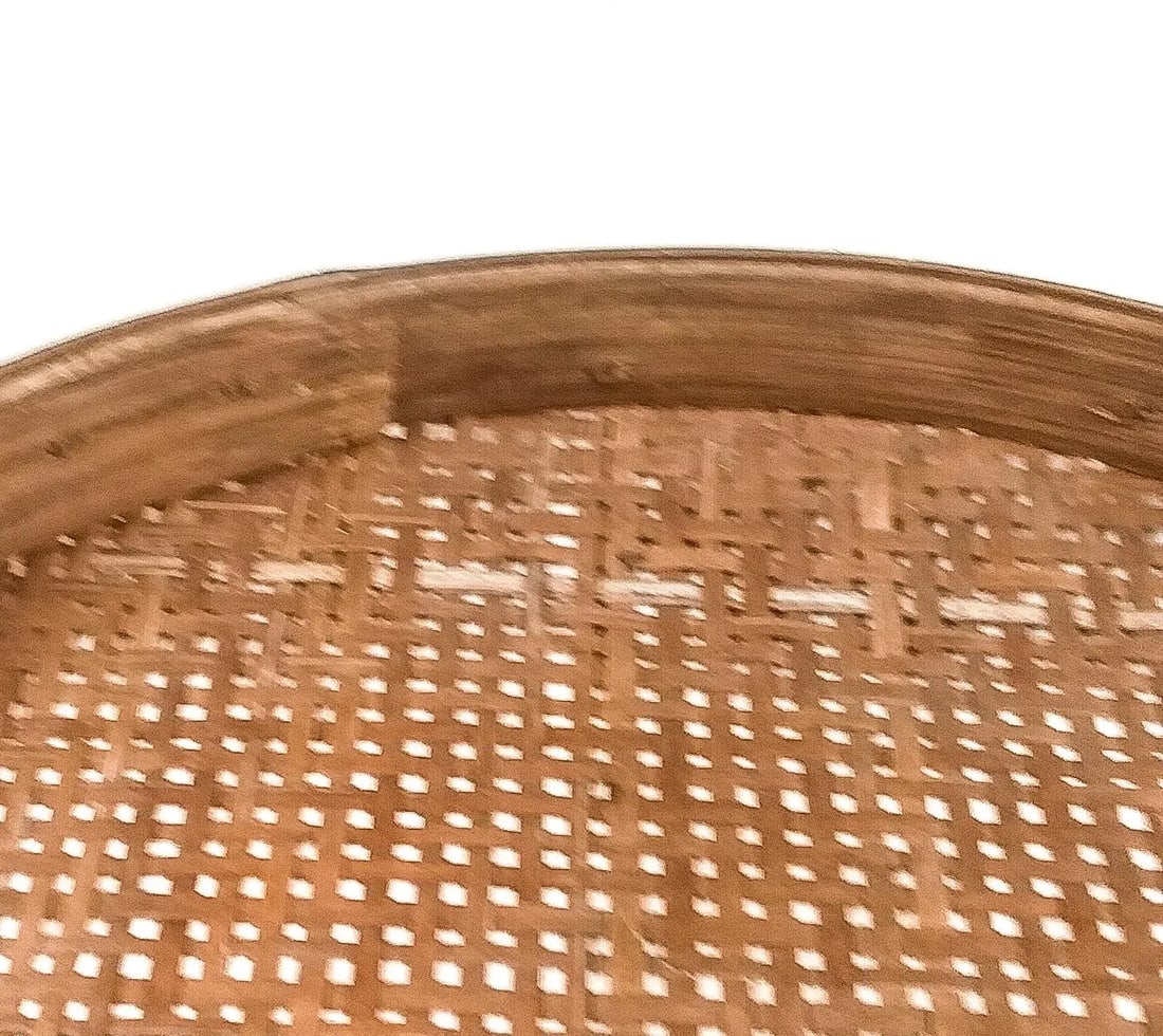 Antique Rattan Woven Basket Lid Wall Art - 7