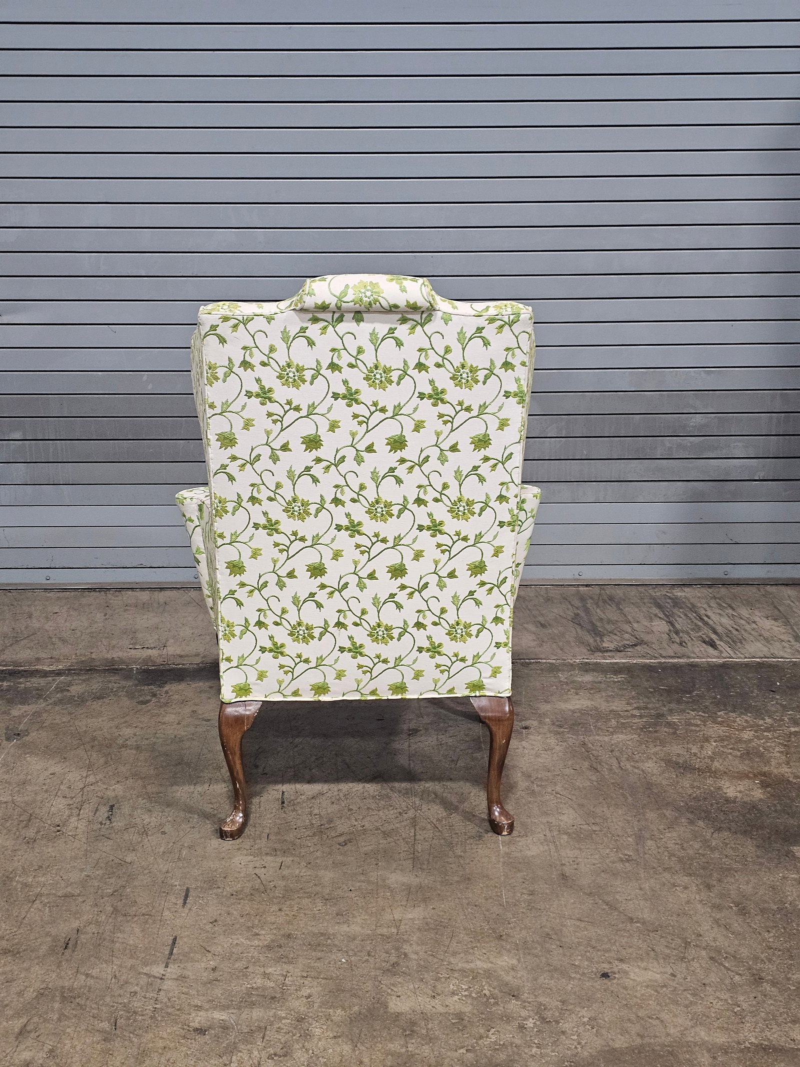 Early 20th Century Chippendale Mahogany Wing Chair Carved Ball & Claw Feet Needpoint Fabric - 3