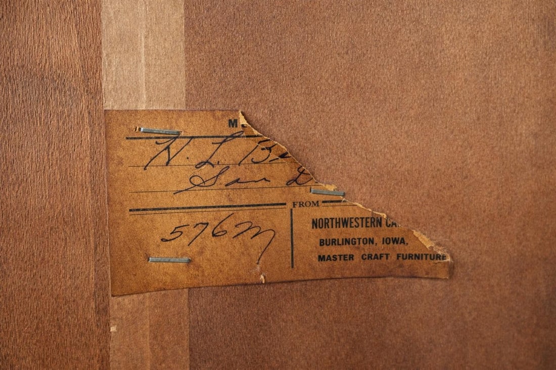 1930s–1940s Northwestern Furniture Co. Mahogany Serpentine Secretary Bookcase Desk - 11