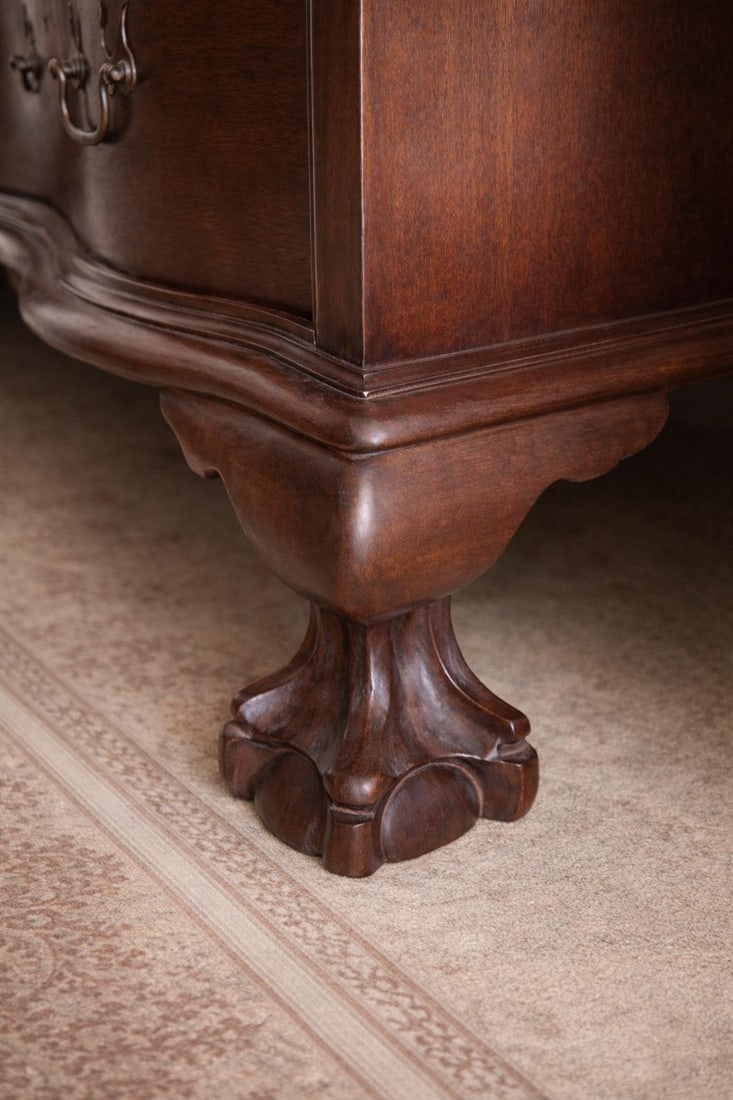 1930s–1940s Northwestern Furniture Co. Mahogany Serpentine Secretary Bookcase Desk - 8