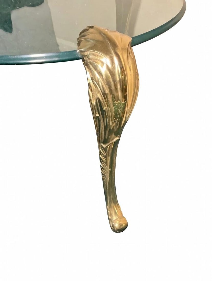 1970s Chapman Manufacturing Brass and Glass Coffee Table and Side Tables Set - 3 Pieces - 4