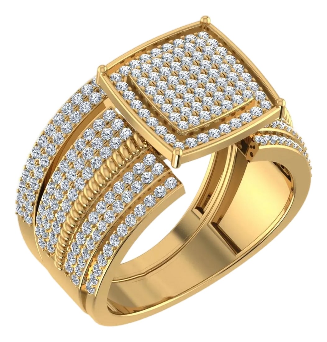 10K Yellow Gold Round Diamond Womens Square Shape Bridal Ring 7/8 Cttw, Size 7: This 10K Yellow Gold Round Diamond Womens Square Shape Bridal Ring 7/8 Cttw is a refined diamond ring crafted in premium 14K gold and set with brilliant-cut diamonds. Designed for engagements,