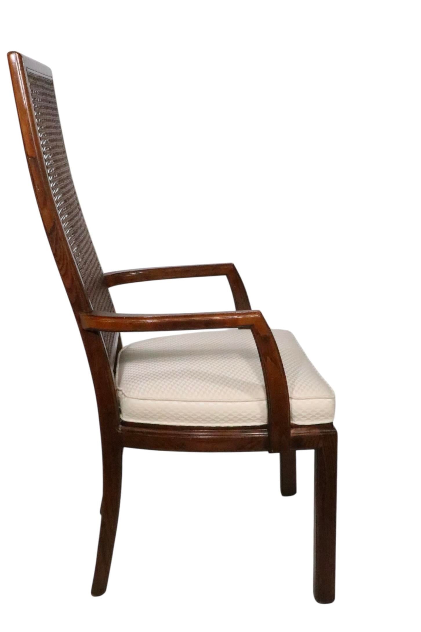 Set of Ten Cane Back Dining Chairs by Henredon C. 1980's - 2