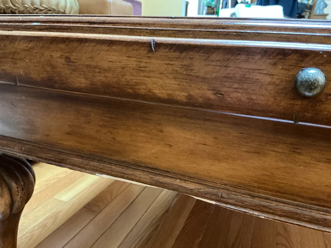 Vintage Indonesian Hand-Carved Wood Coffee Table With Floral Cross Motif - 10