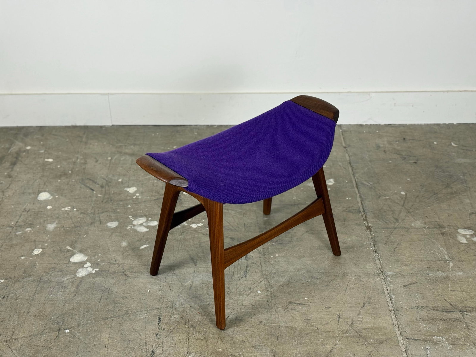 1960s Mid Century Modern Ottoman Foot Stool by Westnofa - Vintage Teak Footstool - 9