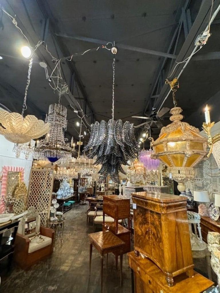Black Murano Glass Palm Chandelier - 2