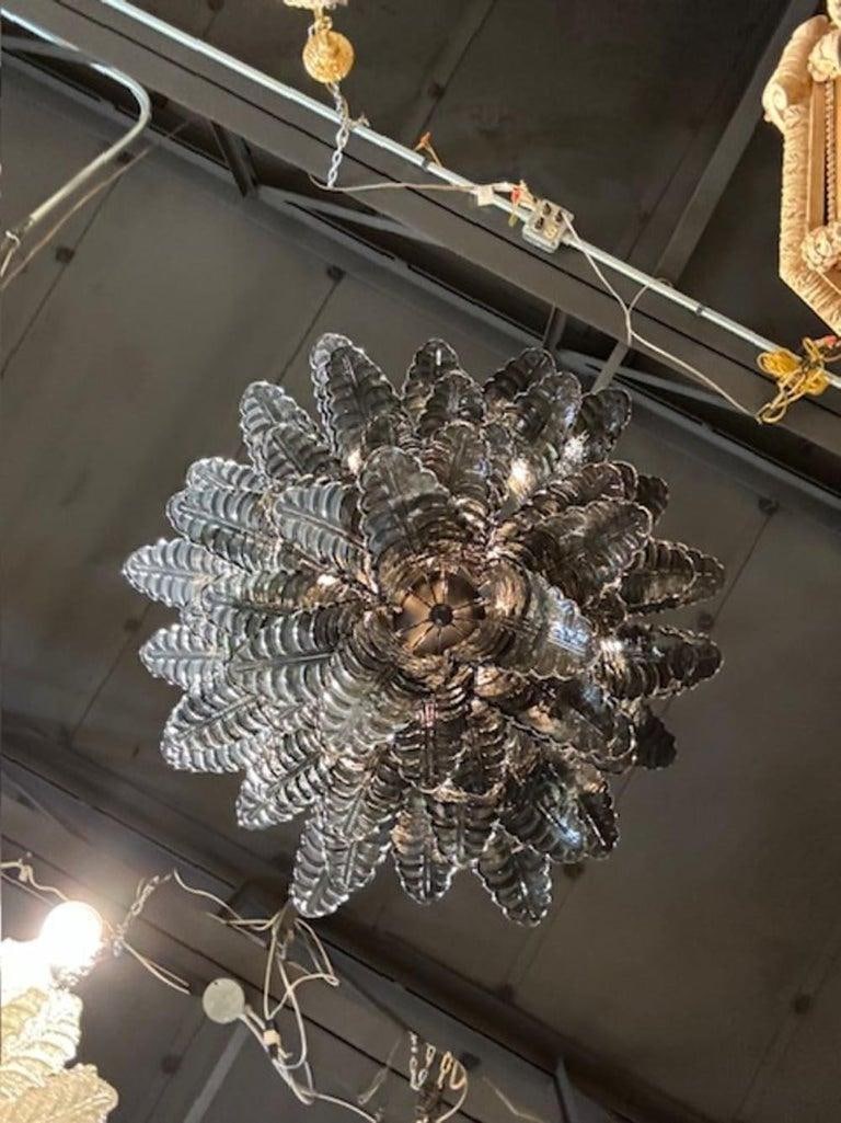 Black Murano Glass Palm Chandelier - 3