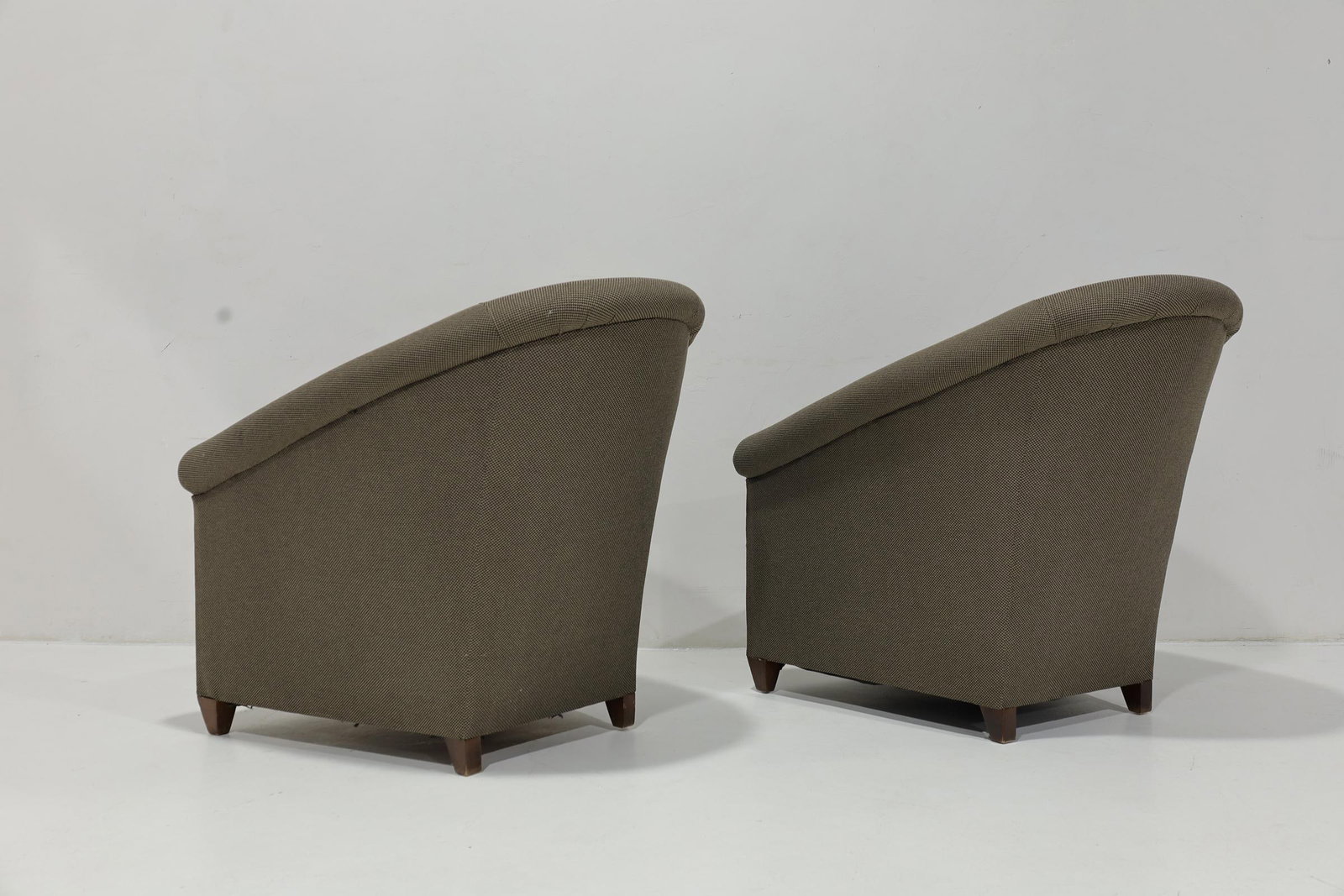 Pair of John Hutton for Donghia Ghost Chairs With Ottoman - 2