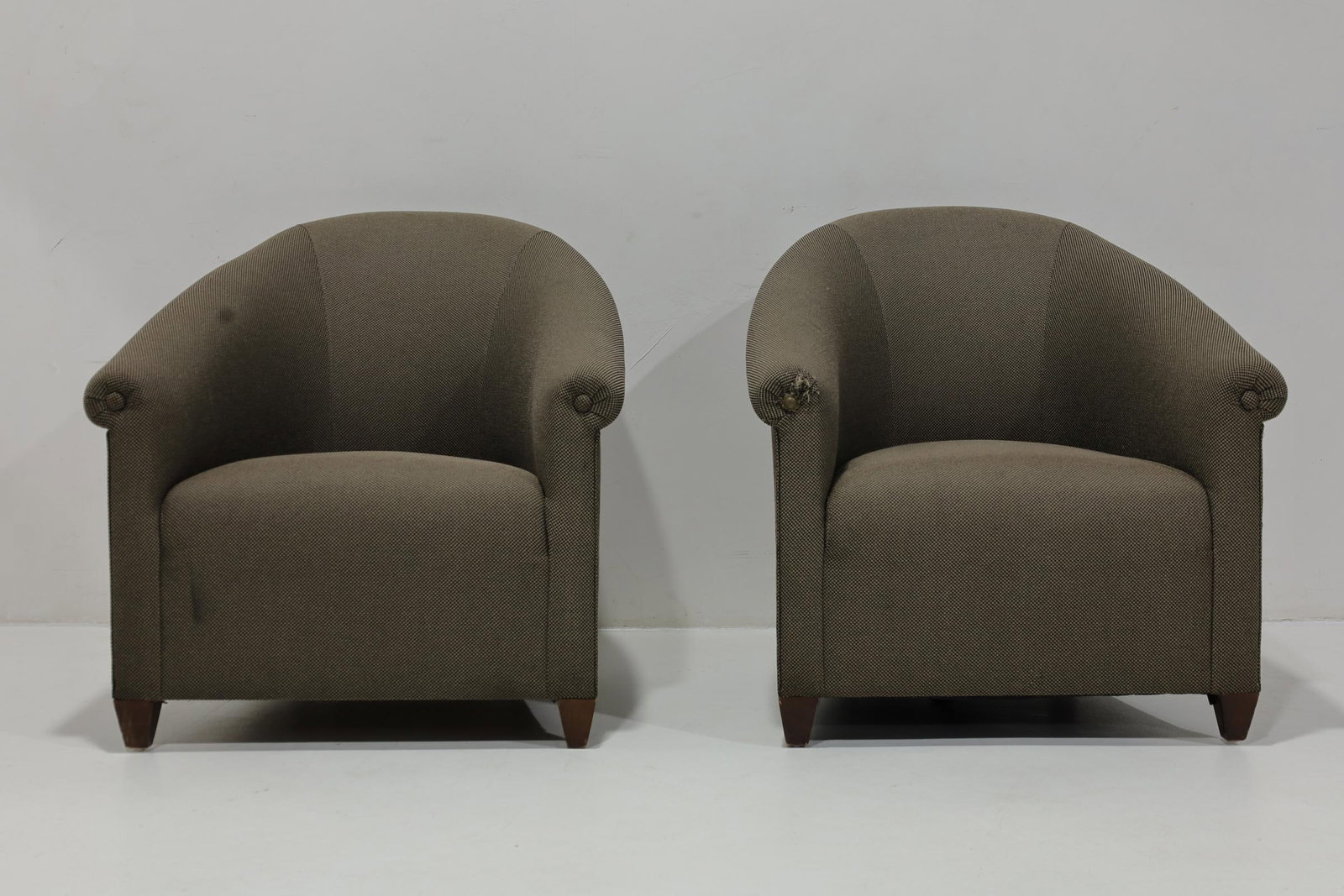 Pair of John Hutton for Donghia Ghost Chairs With Ottoman - 4