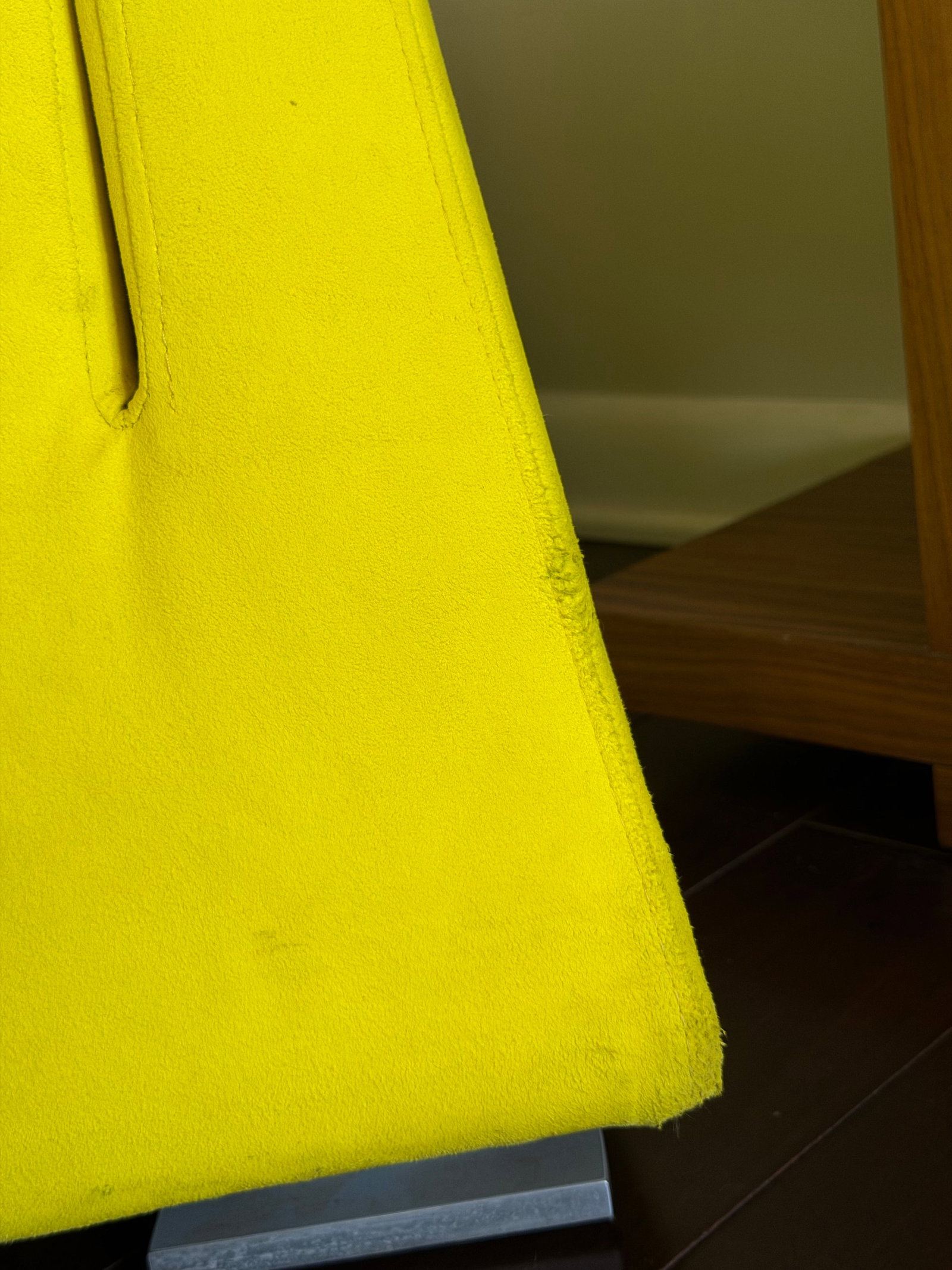 Late 20th Century Ligne Roset Bold Yellow Chartreuse Microfiber Suede Lounge Chair, Made in France - 11