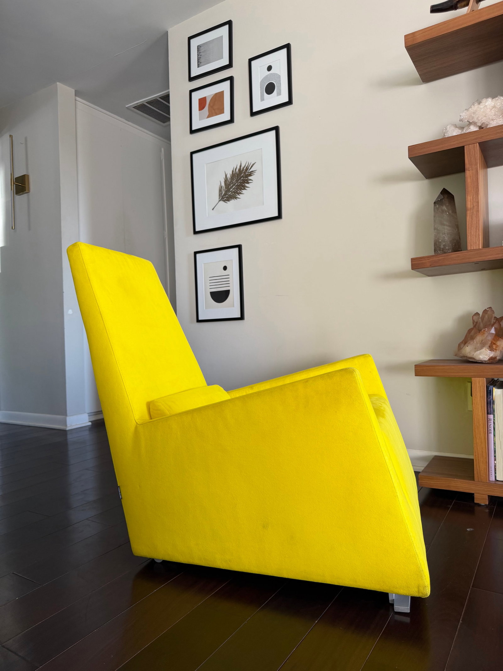 Late 20th Century Ligne Roset Bold Yellow Chartreuse Microfiber Suede Lounge Chair, Made in France - 2