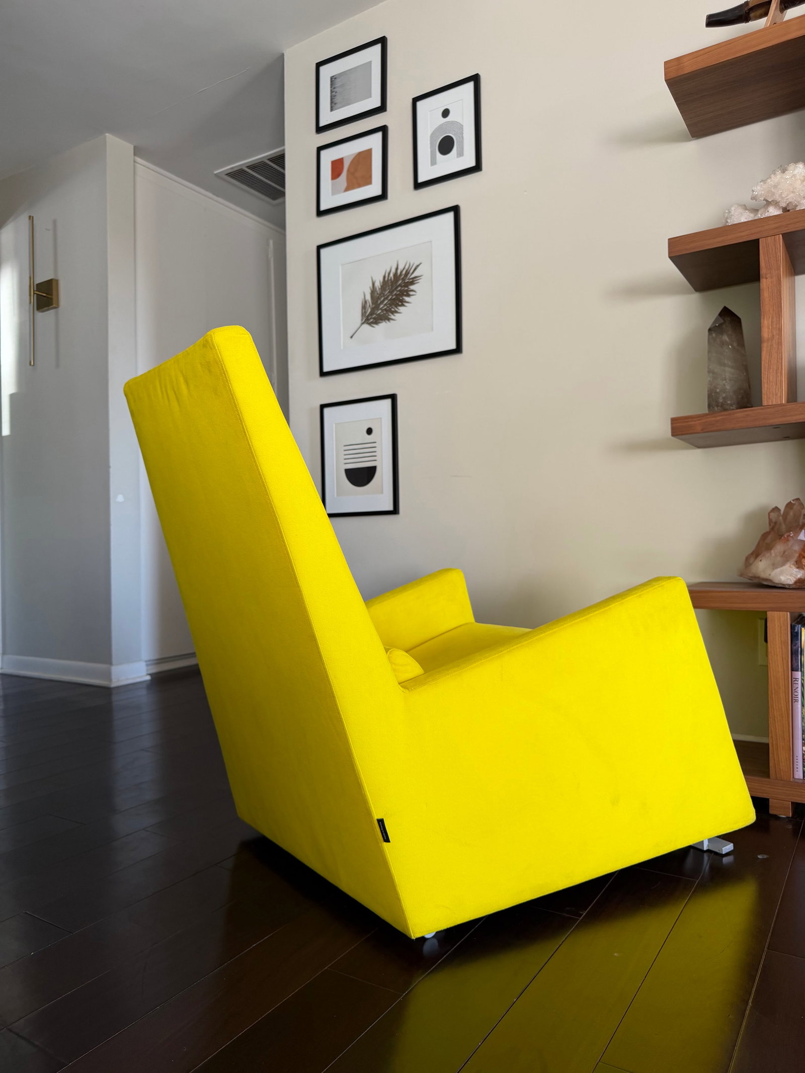 Late 20th Century Ligne Roset Bold Yellow Chartreuse Microfiber Suede Lounge Chair, Made in France - 3