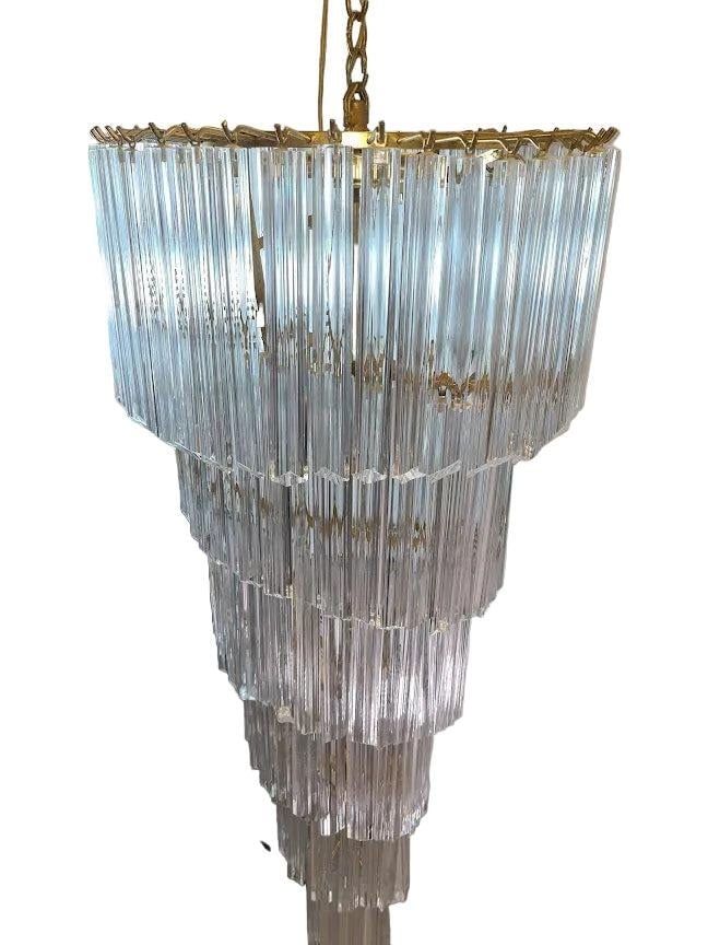 Very Large Vintage Italian Murano Glass Spiral Chandelier 55" - 7