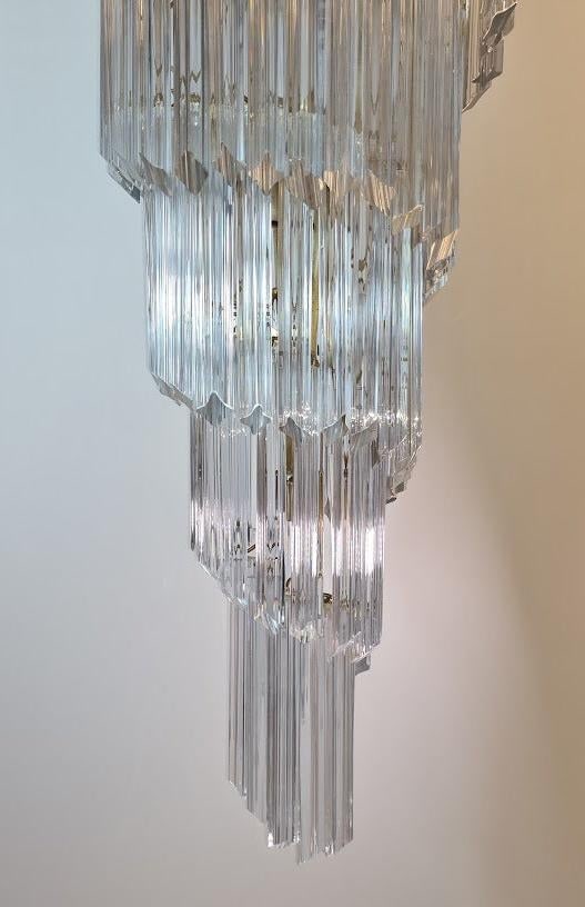 Very Large Vintage Italian Murano Glass Spiral Chandelier 55" - 9