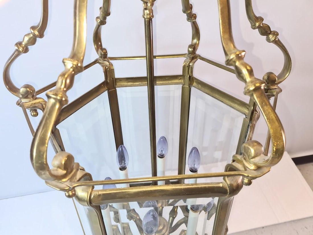 Very Large Old Regency Brass Lantern Early 1900 English - 12
