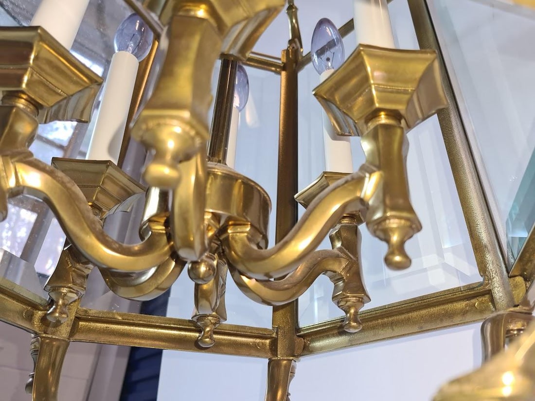 Very Large Old Regency Brass Lantern Early 1900 English - 13