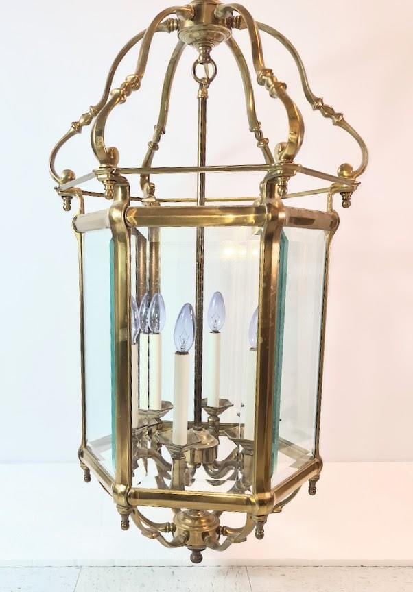 Very Large Old Regency Brass Lantern Early 1900 English - 4