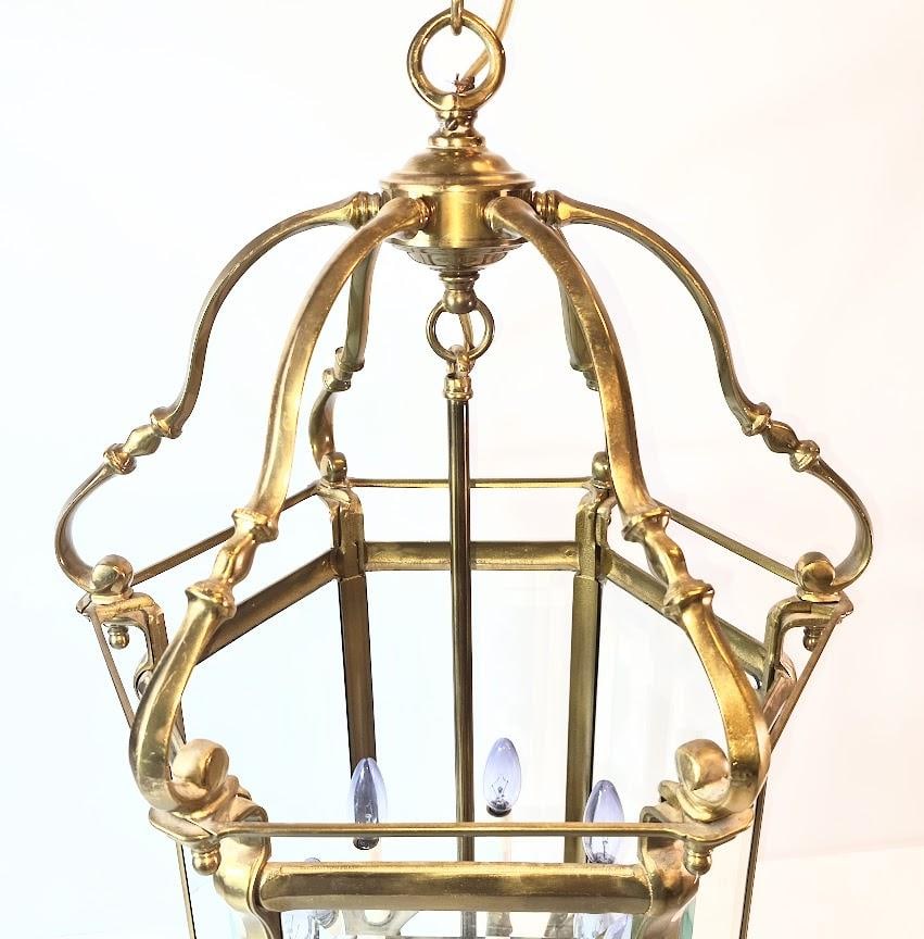 Very Large Old Regency Brass Lantern Early 1900 English - 5