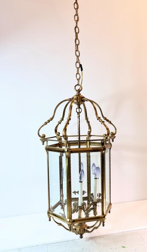 Very Large Old Regency Brass Lantern Early 1900 English - 6