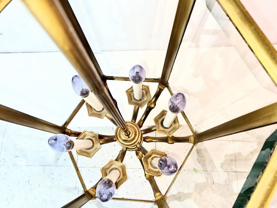 Very Large Old Regency Brass Lantern Early 1900 English - 8