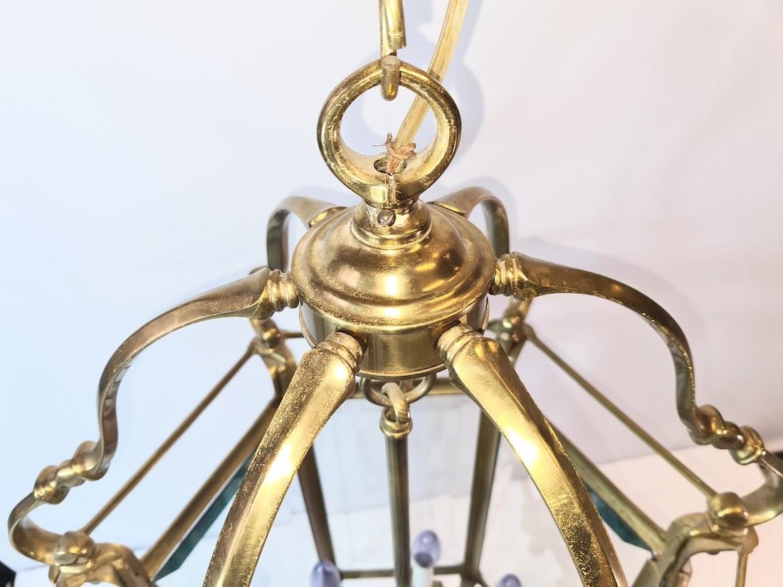 Very Large Old Regency Brass Lantern Early 1900 English - 9
