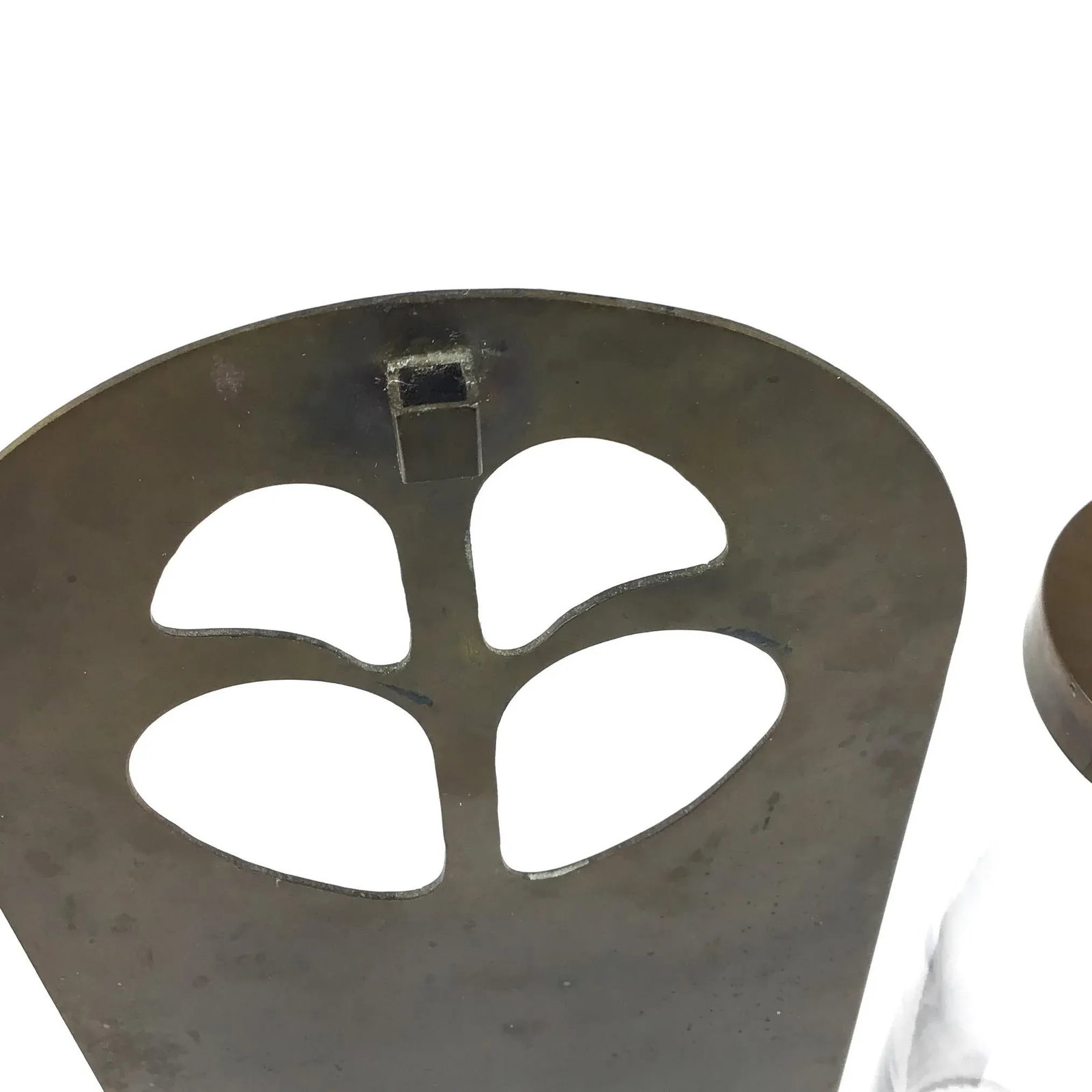 Vintage Brass & Glass Wall Hanging Candle Holder - 11