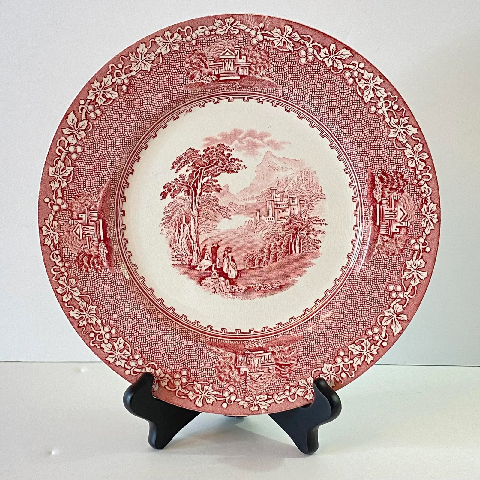 Mid-Century Royal Staffordshire Jenny Lind Pink Dinner Plate - 10