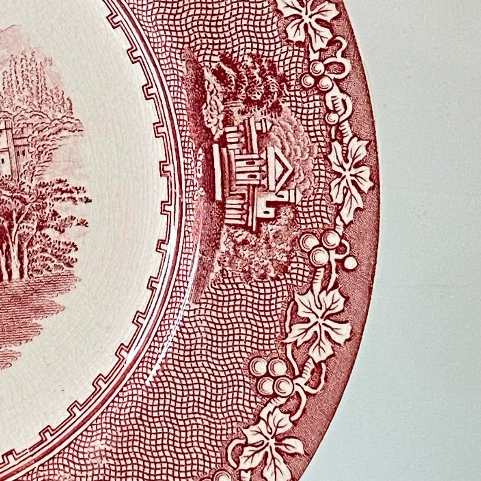 Mid-Century Royal Staffordshire Jenny Lind Pink Dinner Plate - 4