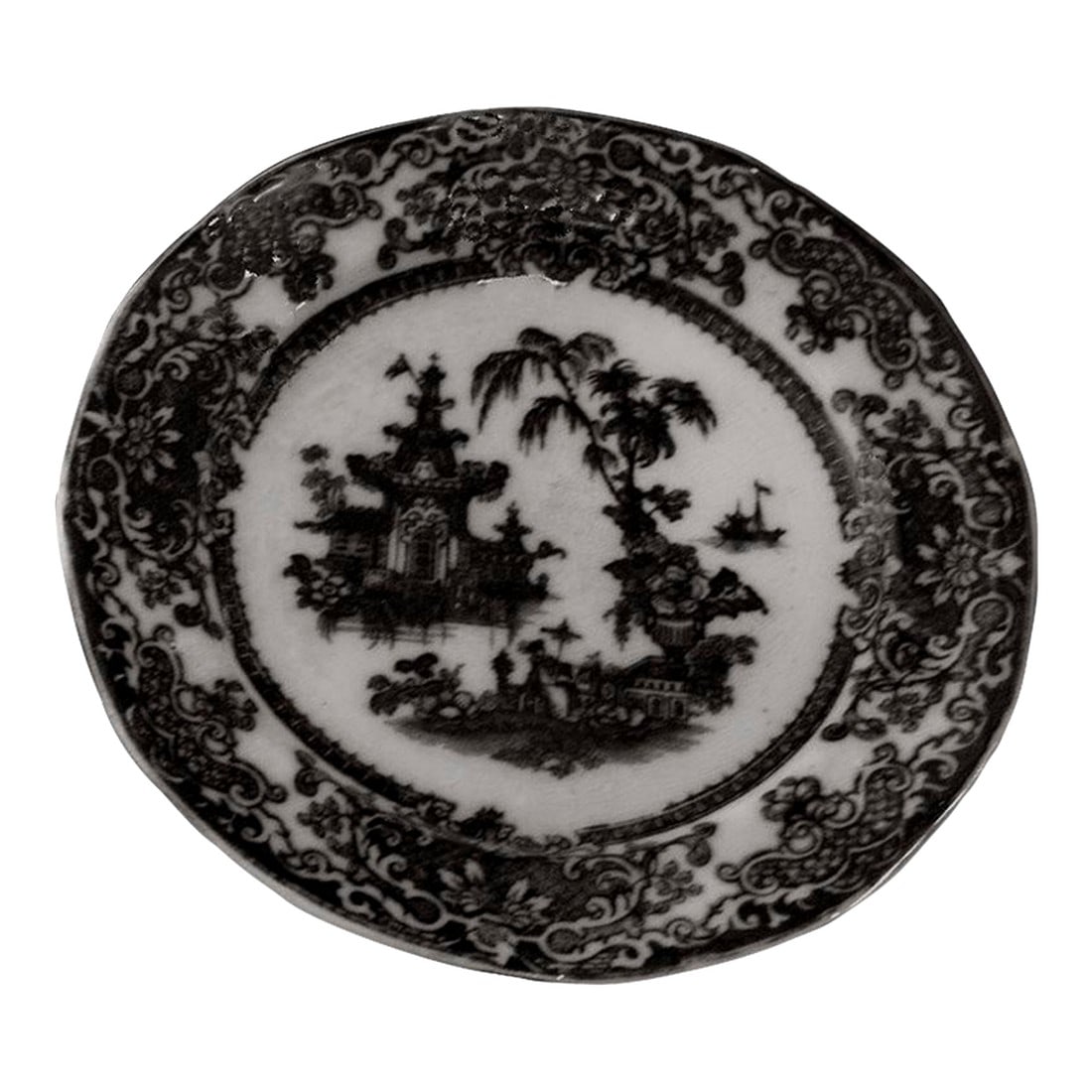 Antique Podmore & Walker Mulberry Dinner Plate - Corean Flow Black/Mulberry (1 of 3)