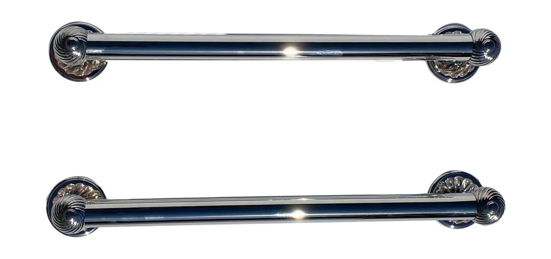 Thg Paris Nickel Towel Bars With Crystals & Nickel Robe Hook With Crystal - 3 Pieces - 2