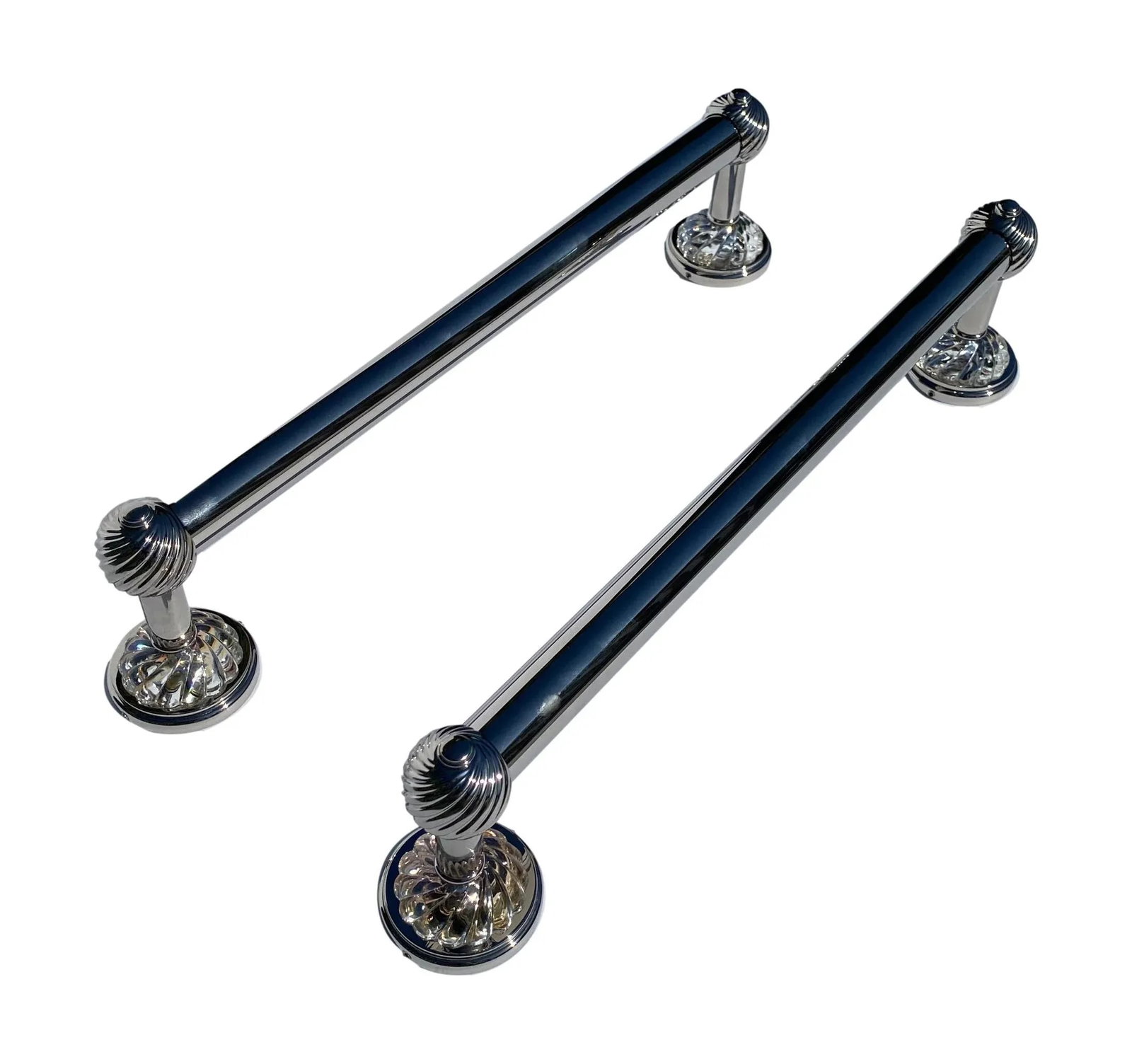 Thg Paris Nickel Towel Bars With Crystals & Nickel Robe Hook With Crystal - 3 Pieces - 3