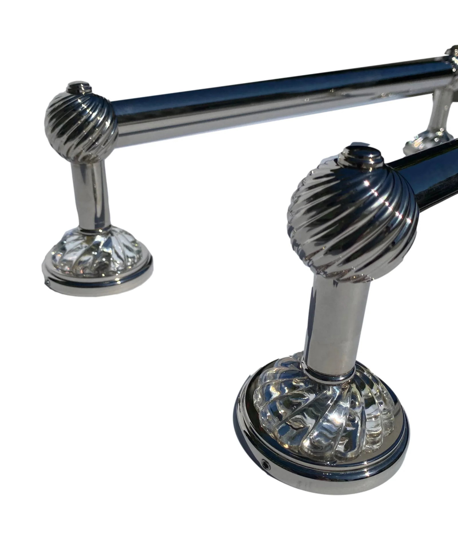 Thg Paris Nickel Towel Bars With Crystals & Nickel Robe Hook With Crystal - 3 Pieces - 4