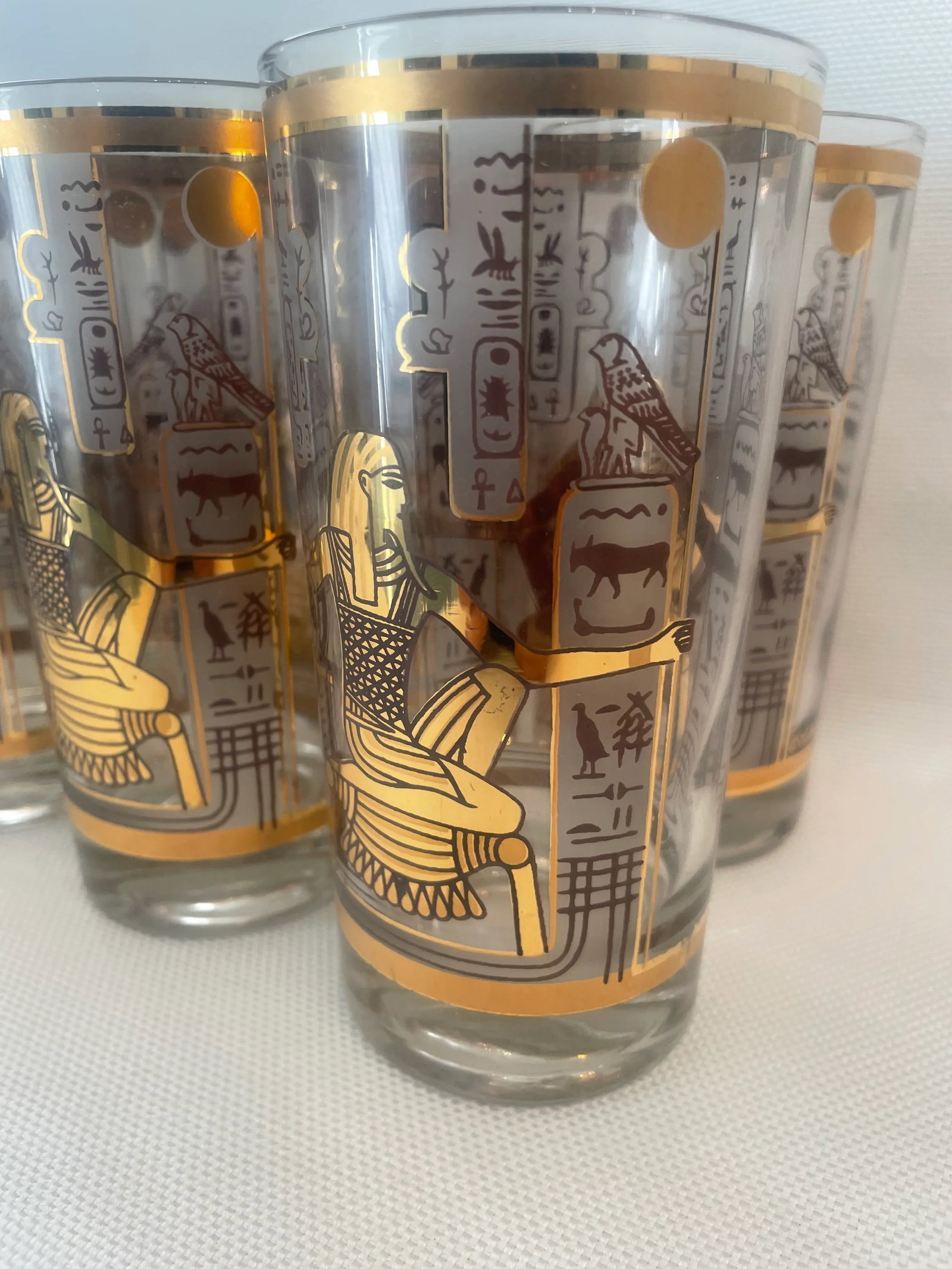 1960's Culver "Roman Cage" 22kt Highball Glasses - a Set of 8 - 2