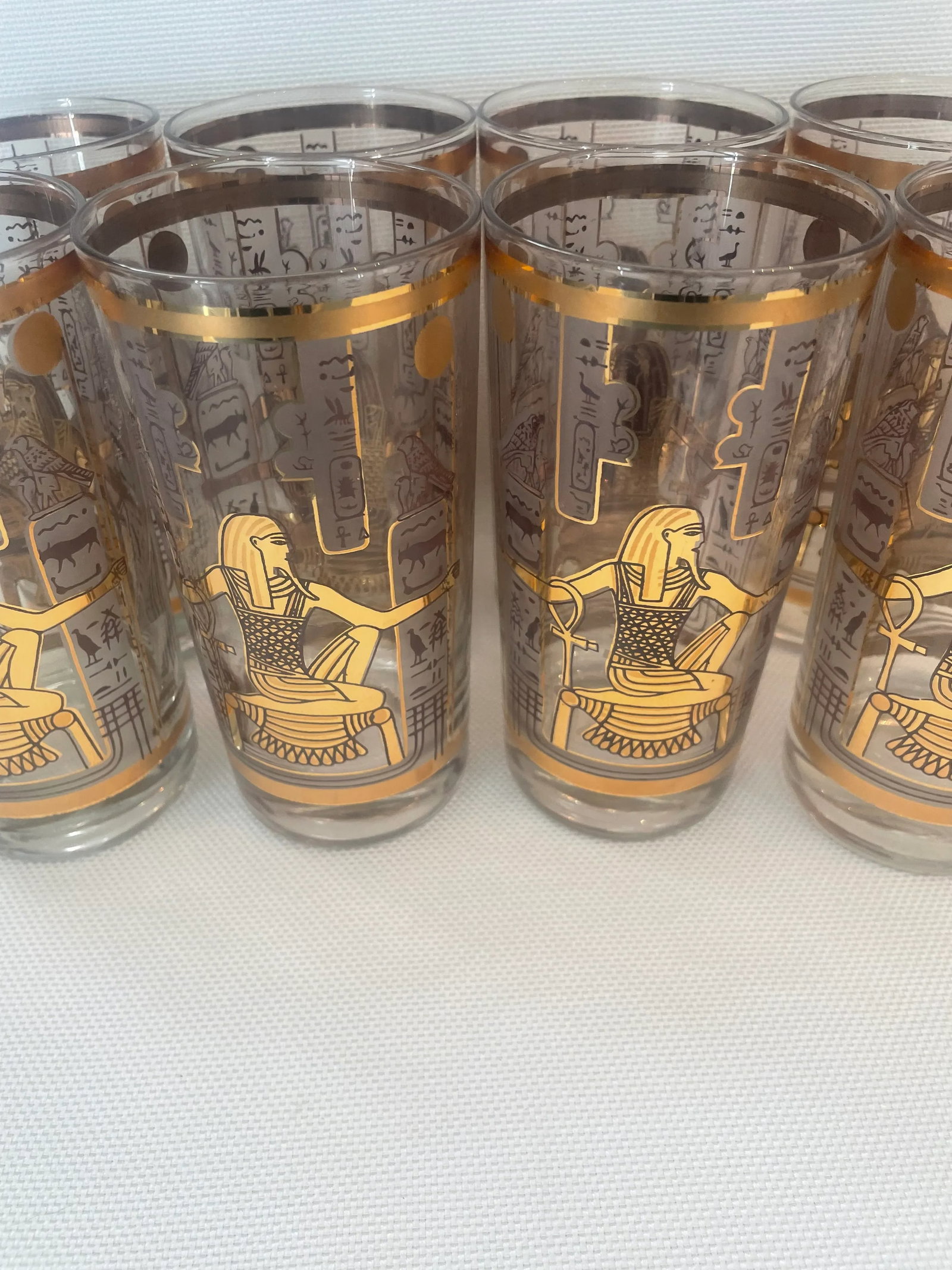 1960's Culver "Roman Cage" 22kt Highball Glasses - a Set of 8 - 7