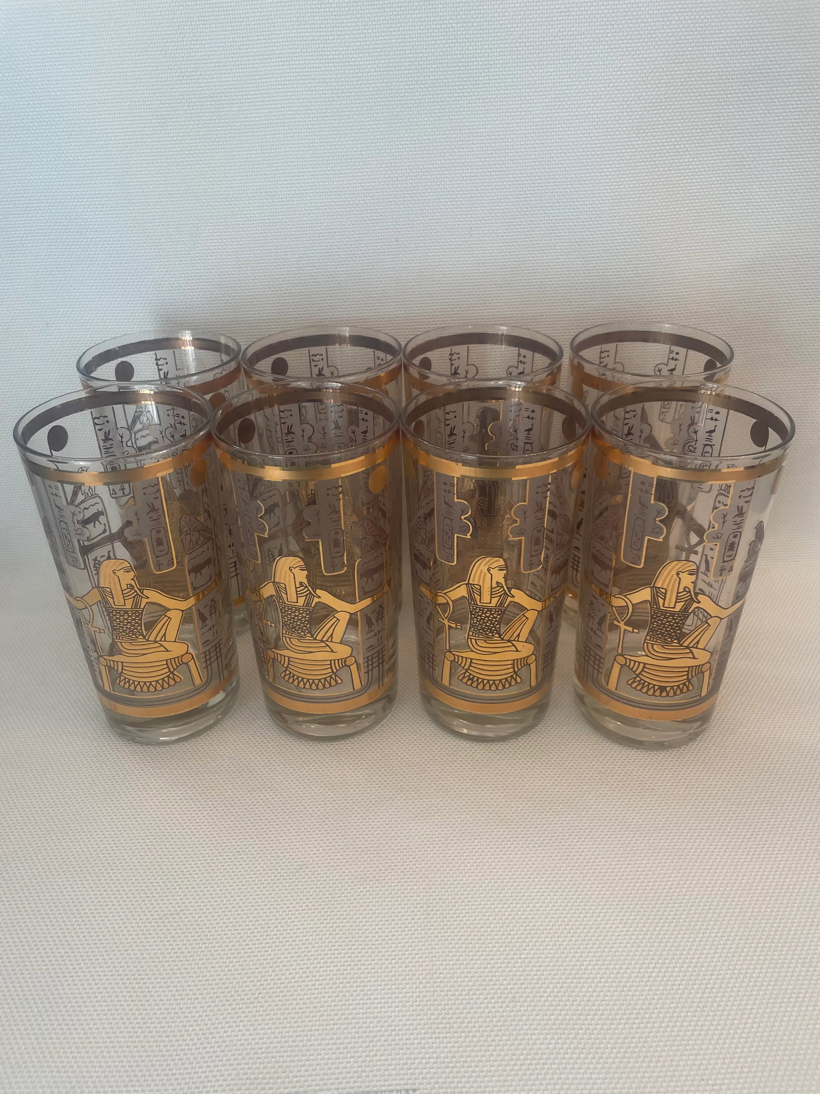 1960's Culver "Roman Cage" 22kt Highball Glasses - a Set of 8 - 8