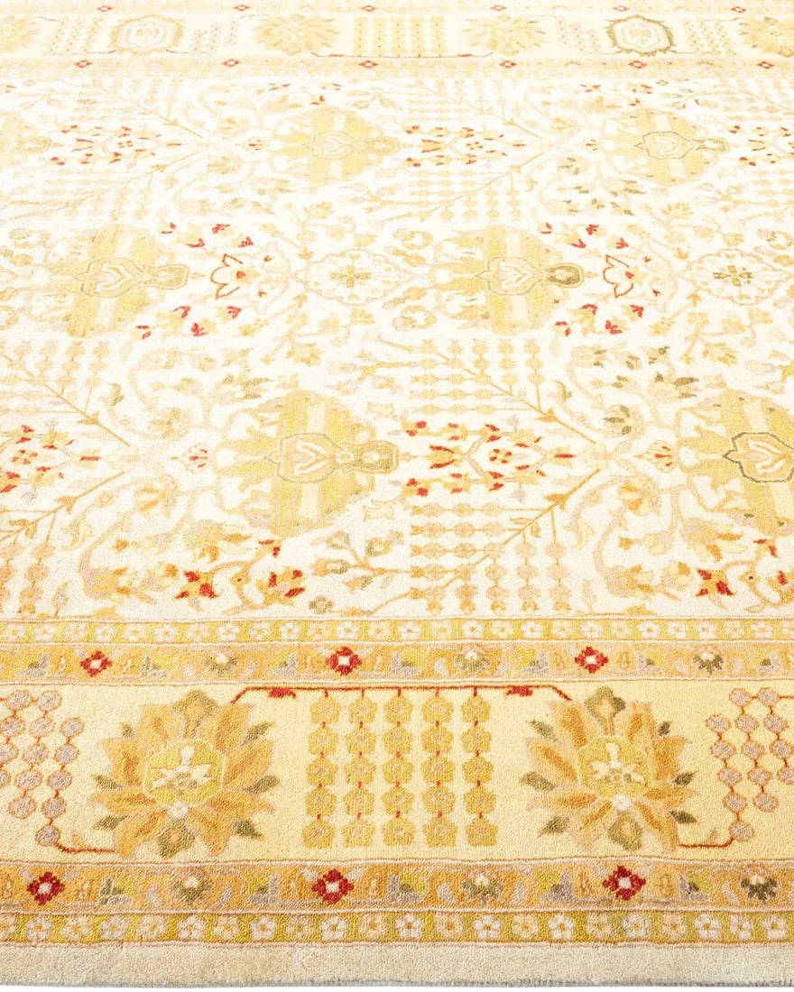 Vintage Moroccan Hand Knotted Wool Area Rug, Ivory - 6'2" X 9'3" - 4