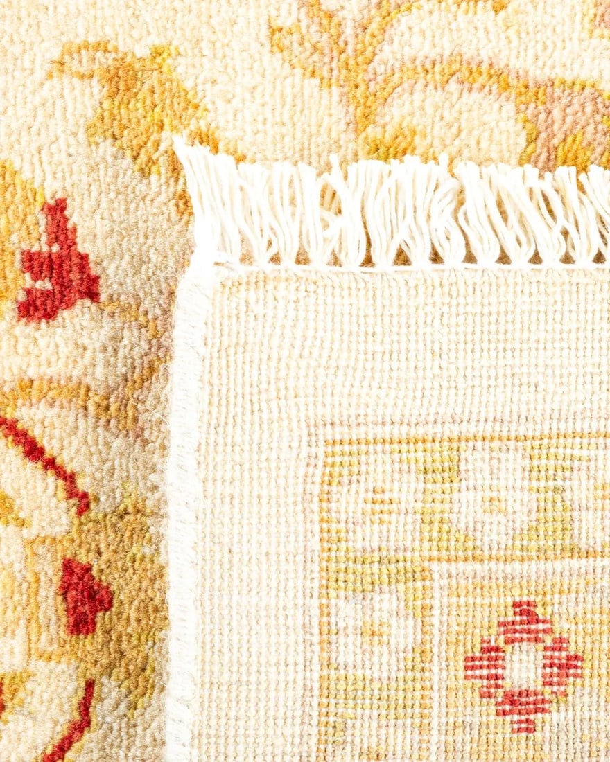 Vintage Moroccan Hand Knotted Wool Area Rug, Ivory - 6'2" X 9'3" - 5