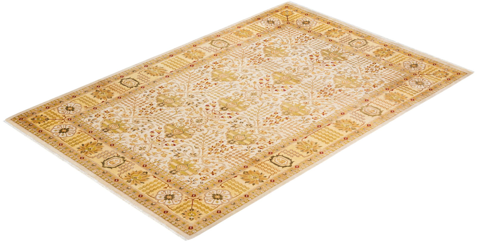 Vintage Moroccan Hand Knotted Wool Area Rug, Ivory - 6'2" X 9'3" - 8