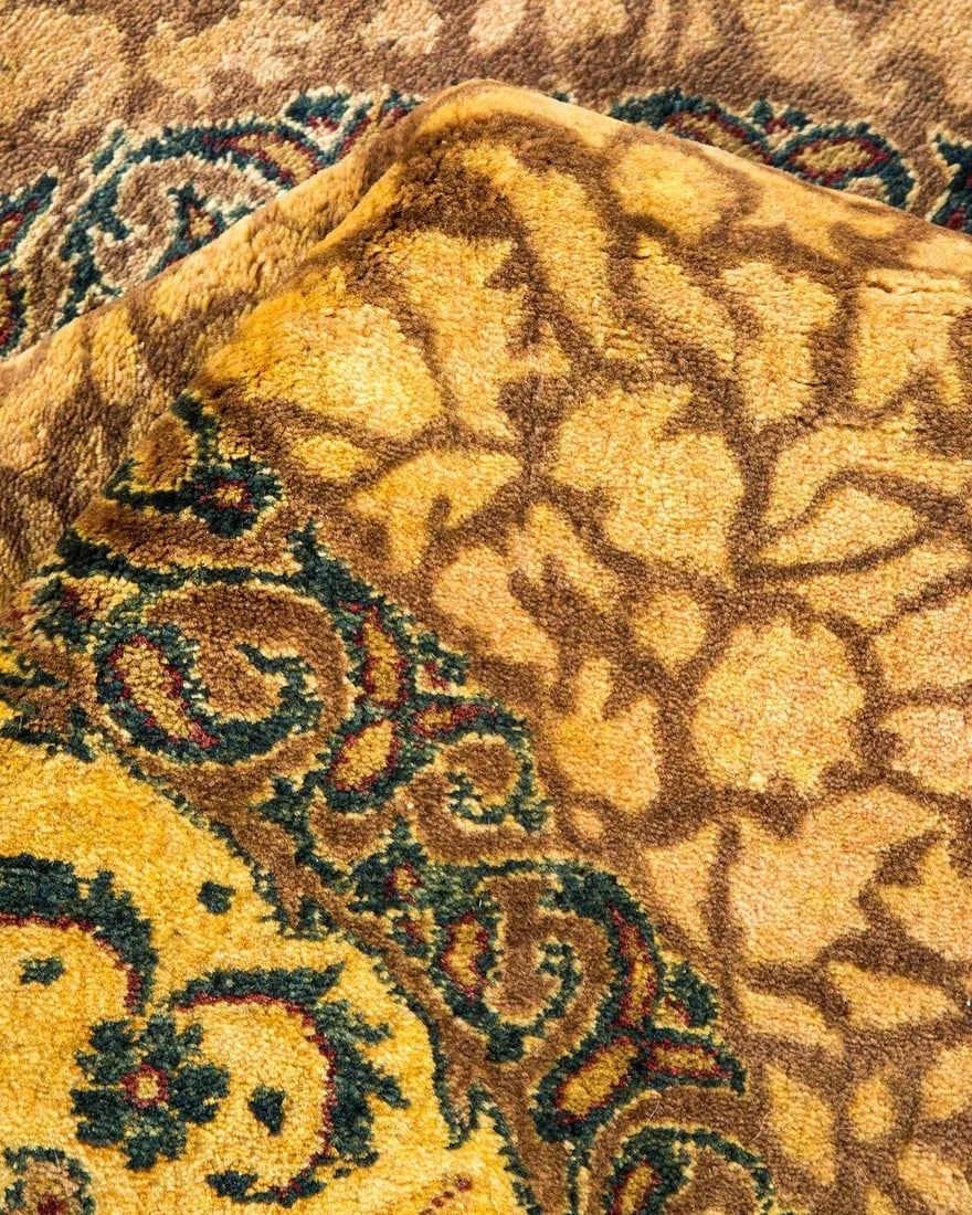 Vintage Moroccan Hand Knotted Wool Area Rug, Brown - 6'3" X 9'1" - 7