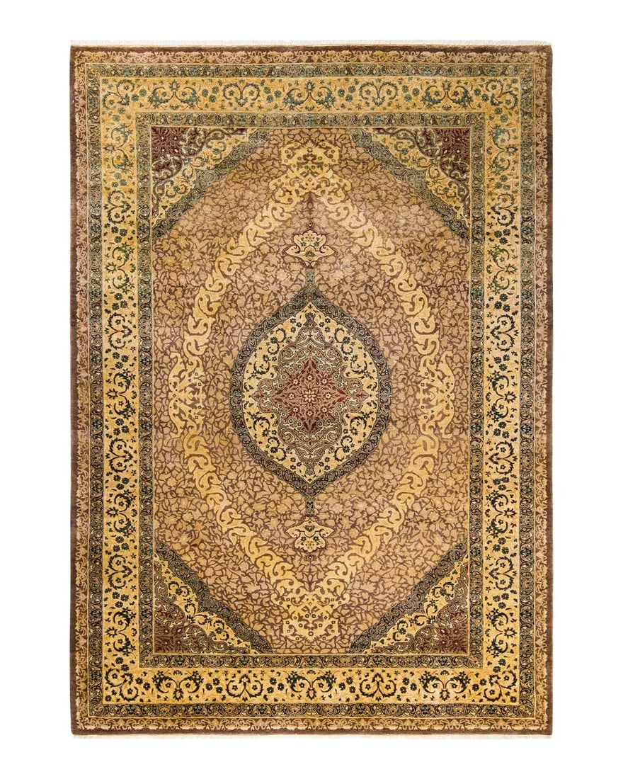 Vintage Moroccan Hand Knotted Wool Area Rug, Brown - 6'3" X 9'1" - 9