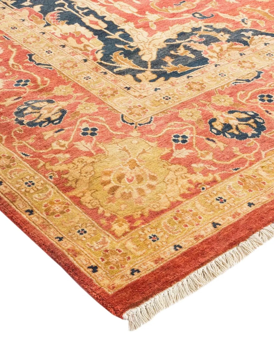 Vintage Moroccan Hand Knotted Wool Area Rug, Orange - 6'1" X 8'10" - 2