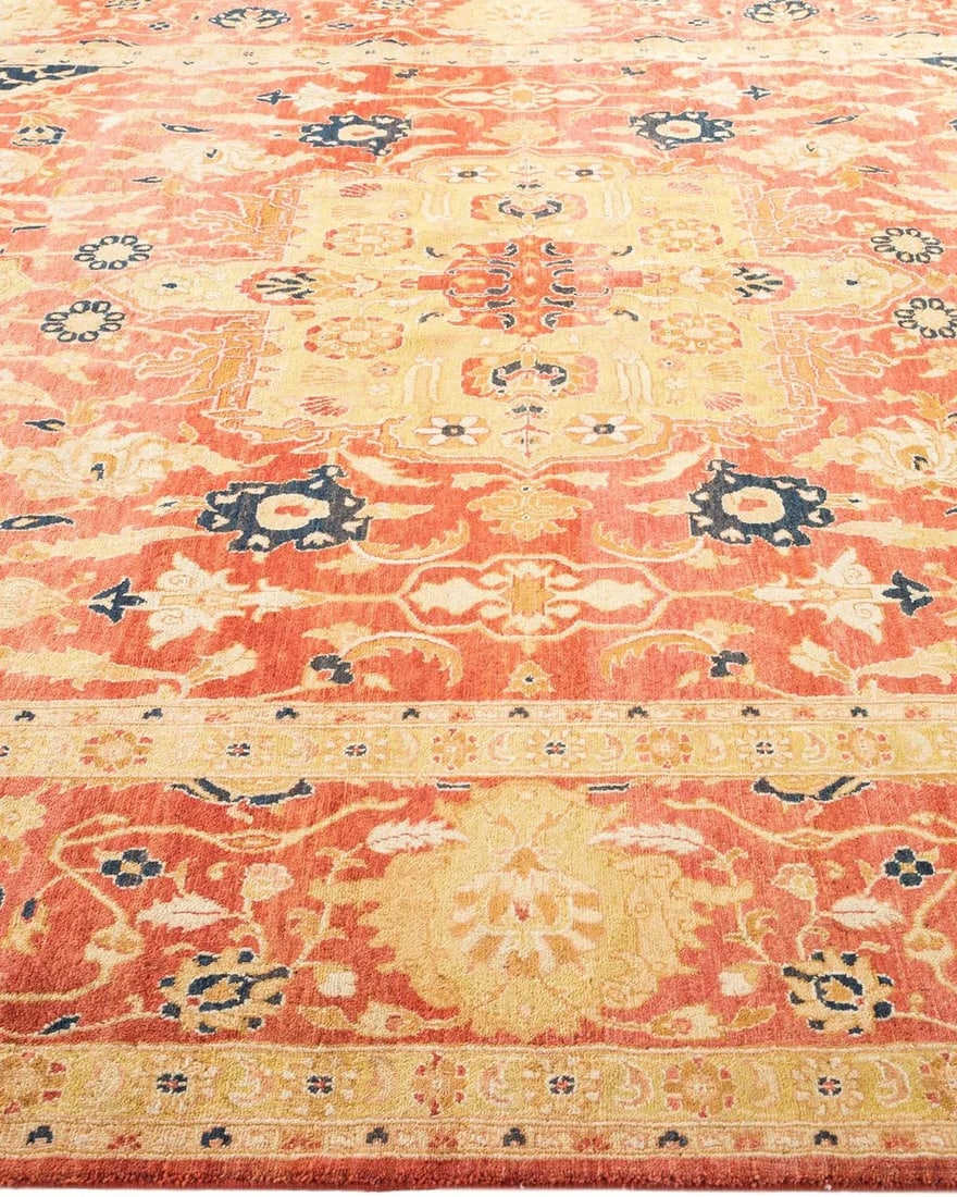 Vintage Moroccan Hand Knotted Wool Area Rug, Orange - 6'1" X 8'10" - 4